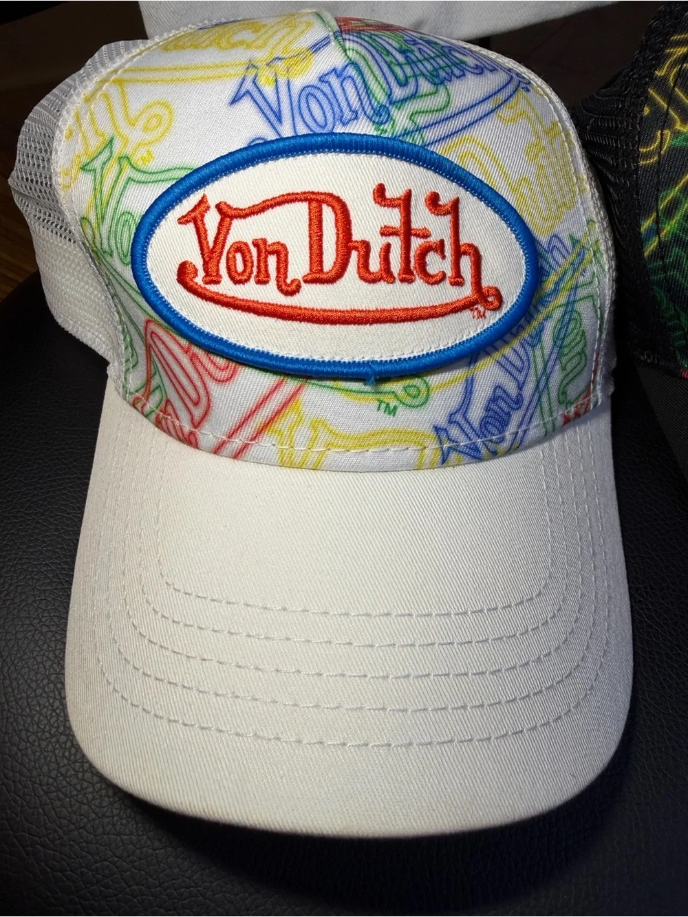Set Of 2 Von Dutch Flying Eyeball Trucker Hat Black Mesh Snapback Adjustable Cap - Picture 2 of 12